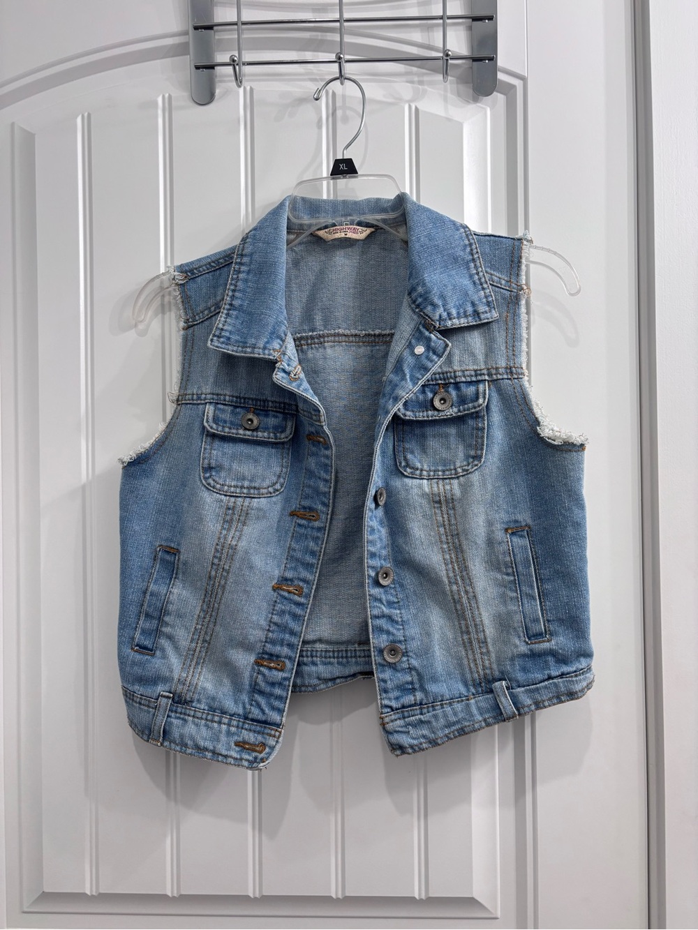 Denim Vest with Back Detail